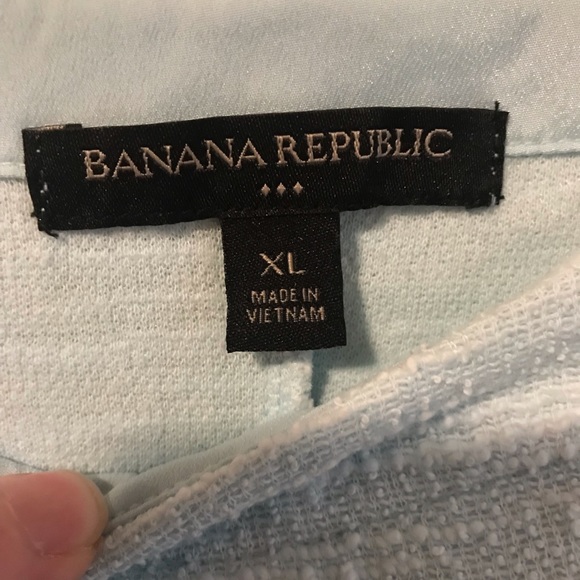 ❤️ Banana Republic Soft Teal Ruffled Elbow Sleeve Textured Top. Sz XL. - Picture 2 of 7